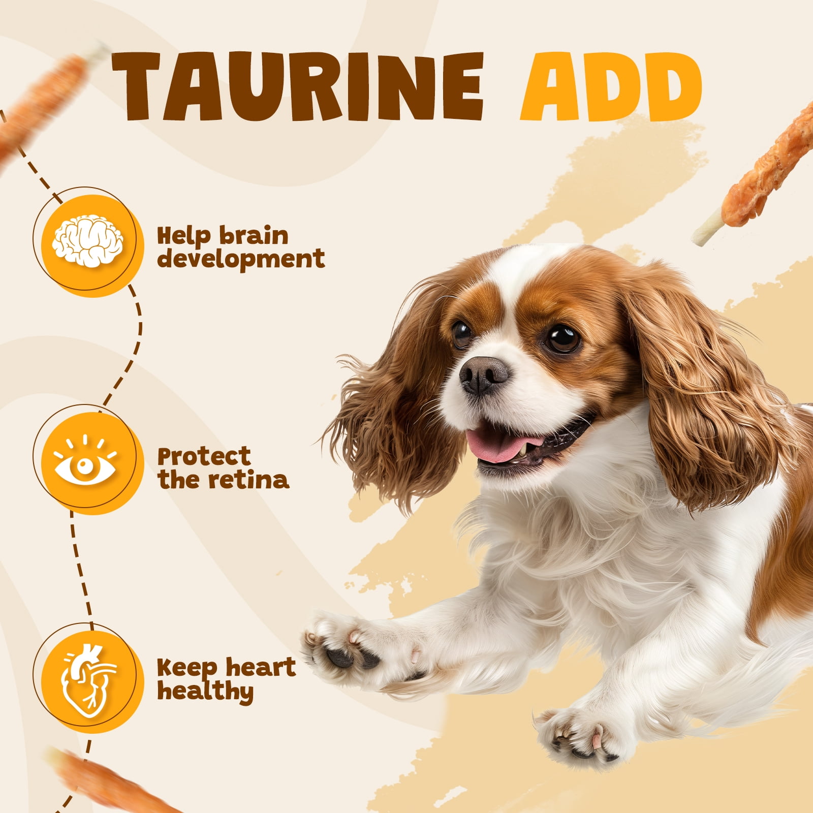 (3 pack) ASMPET Chicken Wrapped Rawhide Dog Treats, Long Lasting for Strong Chewers, Dental Care Bones, 10.6oz