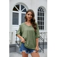 thumbnail image 4 of Sherrylily Women V Neck Oversized T Shirts Summer Short Sleeve Plus Size Casual Tops Tee, 4 of 6