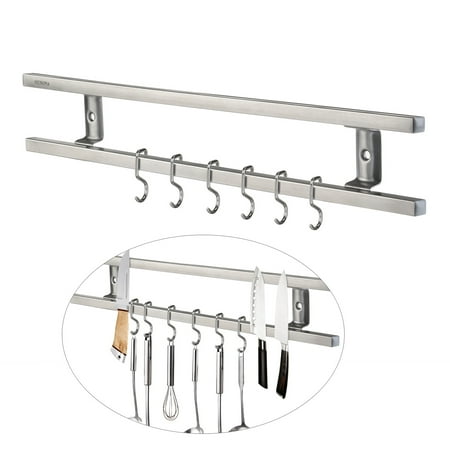 - OUNONA Wall-mounted Magnetic Knife Holder Double Bar Knife Rack for Knives Utensils and Kitchen Sets