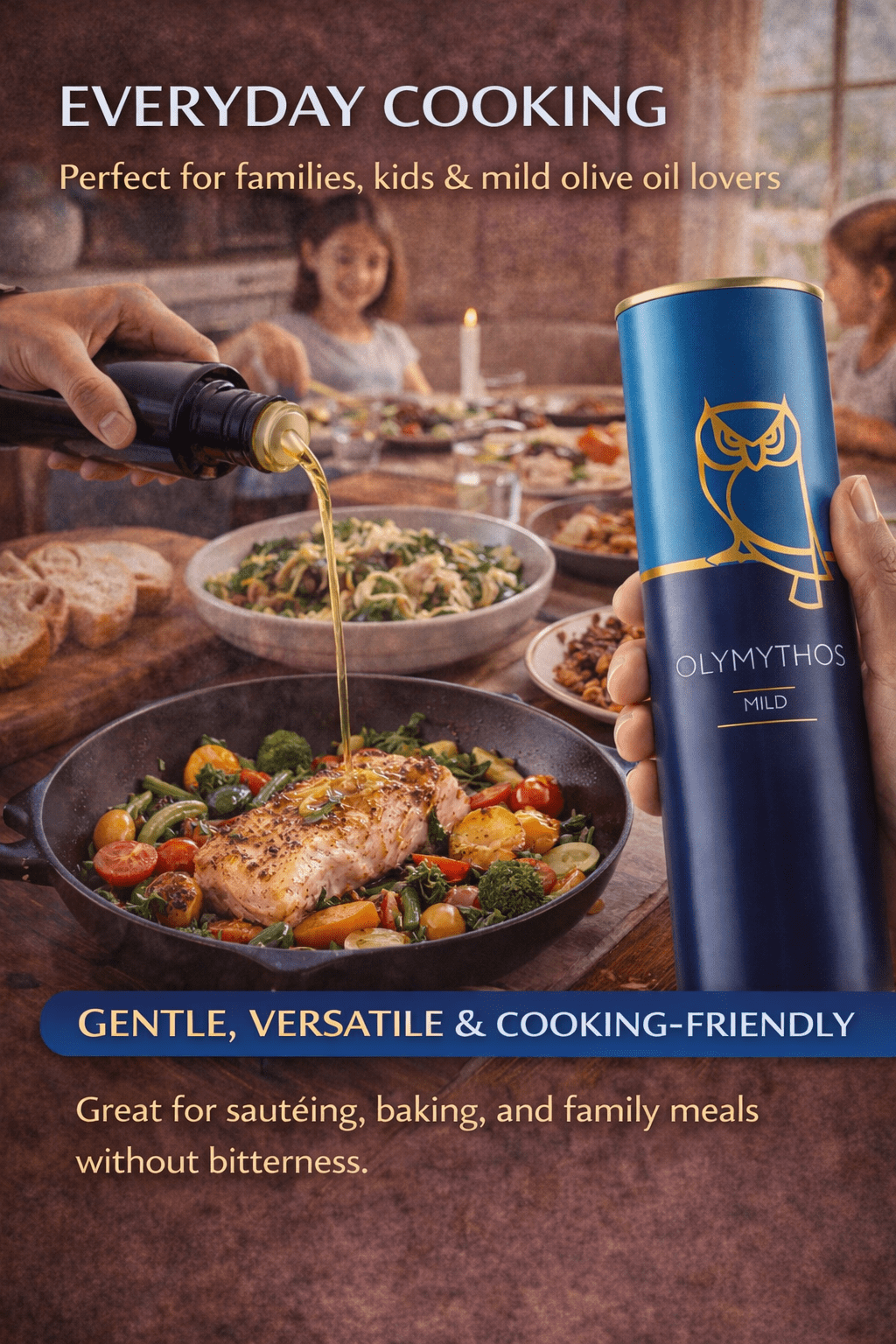 OLYMYTHOS Mild Extra Virgin Olive Oil – Olympia PGI Greek Olive Oil, Cold Pressed, 750 ml