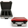 thumbnail image 1 of EVORETRO Étui de Rangement pour Cartes en Aluminium Gradué Rouge Argent – Porte-Cartes à Échanger à 3 Rangées, Contient 90 Cartes, Boîte Sécurisée avec Verrou pour Cartes de Collection, 1 of 2
