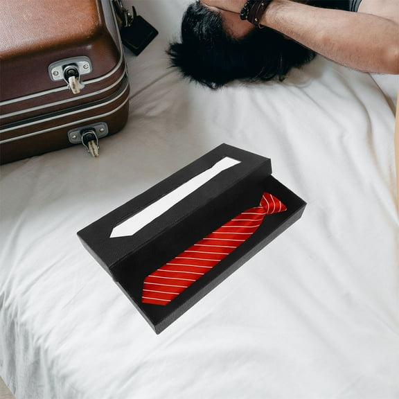 WHAMVOX 2pcs Tie Boxes Men Necktie Organization Boxes Travel And Gift Giving Boxes Dress Tie Gift Boxes Neckties Boxes Men Ties Gift Boxes For Stylish Gentlemen