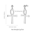 thumbnail image 5 of Ydou Egyptian Symbol Ankh Cross Drop Dangle Earrings, 925 Sterling Silver Key of Life Cross Jewelry for Men Women, 5 of 7