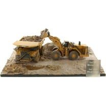 1:125 Scale Weathered 994K Wheel Loader & CAT 797 Mining Truck | Weathered Series Cat Trucks & Construction Equipment | 1:125 Scale Model Diecast Collectible | Model 85762