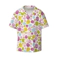 thumbnail image 3 of Goofa Easter Egg Printed Men's Casual Short-sleeved Shirt,Lightweight Breathable Button-down,Summer Casual men's top,Versatile Fashion shirt-3X-Large, 3 of 7