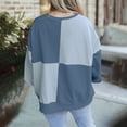 thumbnail image 3 of Oversized Henley Sweatshirt for Women Color Block Long Sleeve Crew Neck Casual Y2K Pullover Tunic Top, 3 of 6