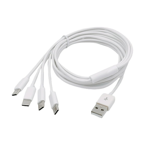 USB C Charging Cable Multi Cable with 4 Type-C Male Plugs, for Mobile Devices Phones Tablets and More