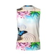 thumbnail image 4 of Yiaed Butterfly In Blossoms Zen Print Men's Singlet Vests Summer Running Muscle Tank Tops Gym Undershirt Round Neck Sleeveless for man, 4 of 5