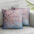 thumbnail image 2 of Nawypu  Cherry Blossom Pillow Covers Set of 2, Sakura Tree Floral Decorations Outdoor Throw Pillow Covers,  Square Pillowcases for Patio Sofa Couch Bedroom Decorative, 2 of 6