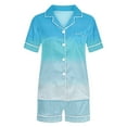 thumbnail image 4 of Rbaofujie Short de Pyjama pour Femmes Femmes Décontracté Col Rabattu Blouse à Manches Courtes Mode Short Pyjama Ensemble Tenue de Nuit Tenue de Détente, 4 of 5