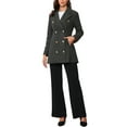 thumbnail image 2 of INSPIRE CHIC Winter Overcoat for Women's Notch Lapel Double Breasted Coats XS Dark Grey, 2 of 5