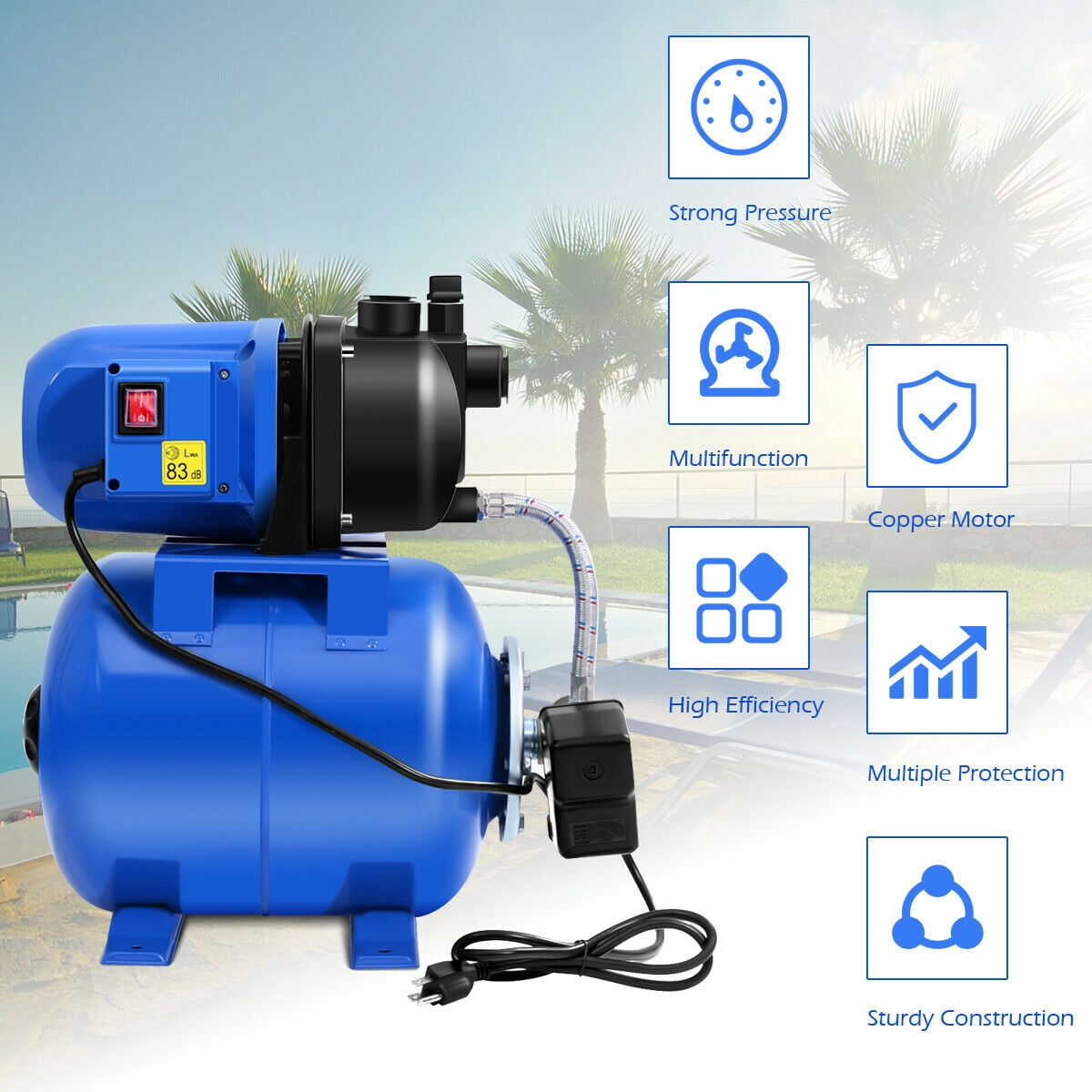 Gymax 1200W Garden Water Pump Shallow Well Pressurized