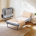 thumbnail image 2 of Naipo 38 inch Size Folding Bed with Mattress and Sturdy Metal Frame 75x38 in Portable Rollaway Bed 330lbs for Adult or Guest with Wheel & Storage Bag, 2 of 11