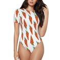 thumbnail image 1 of Balery Carrot Body de cuello redondo de manga corta para mujer Tops de manga corta Tops básicos-Large, 1 of 7