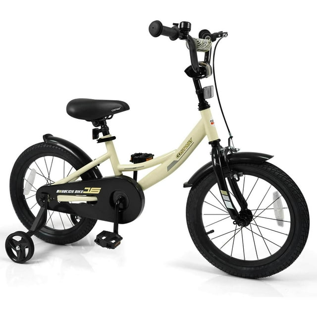 Costway 16 Inch Kids Bike with Training Wheels Dual Brakes Adjustable Seat Handlebar Height