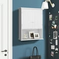 Costway Wall Mount Hanging Bathroom with 2Doors and 1Shelf