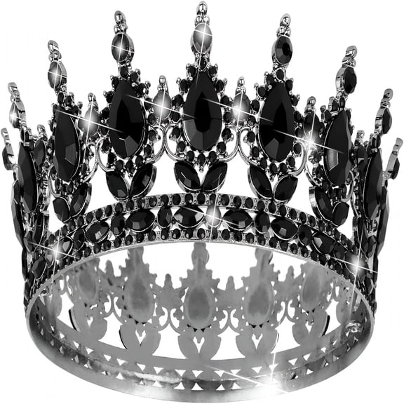 DESIGNICE Luxury Queen Crown with Sparkling Rhinestones - Perfect for Princess Weddings, Birthday Celebrations, Costume Parties & Halloween - Stylish Hair Accessory