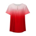 thumbnail image 3 of QLEICOM Womens Summer Tops Oversized T-shirts Short Sleeve V-Neck Tie-dye Casual Loose Tunic Tank Tops Women Shirts Blouses Red L, 3 of 5