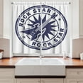 thumbnail image 2 of Ambesonne Rock Music Kitchen Curtains, Vintage Sun Stamp, 55"x39", Cobalt Blue, 2 of 3