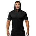 thumbnail image 2 of lcziwo Mens UPF 50+ Shirts UV Sun Protection Solid Color Short Sleeve Sweatshirt Casual Summer Fishing Beach Quick Dry Blouse Black L, 2 of 6