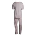 thumbnail image 6 of Hanes Short Sleeve Crew Neck Striped Pajamas (Men's) 2 Piece Set, 6 of 6