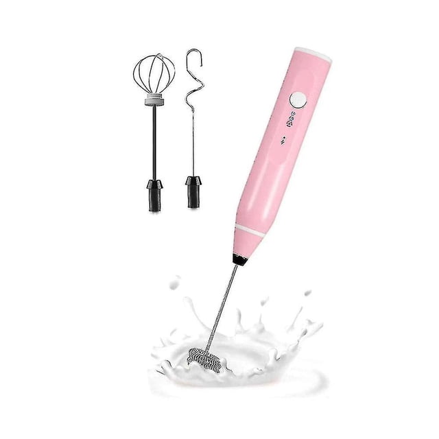 Mini Batidora Eléctrica de Mano LIUXGMXG con USB para Capuchino Rosa