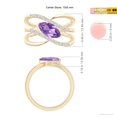 thumbnail image 4 of ANGARA Natural Diagonal Marquise Amethyst Ribbon Shank Ring in 14K Yellow Gold for Women (Size-10x5mm) | February Birthstone, Birthday, Anniversary, Jewelry Gift for Women | Natural Amethyst Ring, 4 of 9