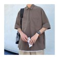 thumbnail image 2 of Camisetas de media manga de verano para hombre, camisetas Vintage informales a la moda con cremallera y cuello vuelto de media manga para hombre, 2 of 8