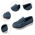 thumbnail image 5 of Rokment Women's Memory Foam Slip on Penny Loafers Walking Shoes Trendy Casual Leather Low Heel Non Slip Work Sneakers Blue Size 9.5, 5 of 7