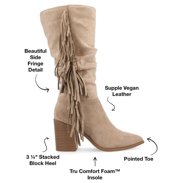 Journee Collection Womens Jenicca Tru Comfort Foam Extra Wide Calf Stacked  Heel Knee High Boots 