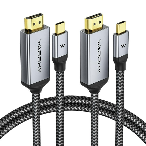 Cable USB C a HDMI WARRKY 4K 60 Hz, 1 m, paquete de 2 unidades para iPhone Mac