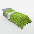 thumbnail image 2 of Ambesonne Leaves Bedding Set 3 Pcs, Fern Herbs with Paint Stains, Twin XL, Lime Green White, 2 of 2