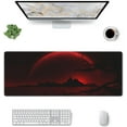 thumbnail image 2 of Black and Red Moon Mouse Pad XL Large Gaming Mousepad Extended Long Keyboard Desk Mat with Non-Slip Rubber Base for Office Laptop Computer 31.5x11.8, 2 of 6
