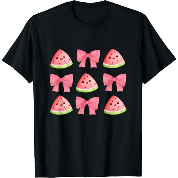 Watermelon Summer Tween Teen Girl Girly Pink Bow Preppy T-Shirt