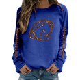 thumbnail image 3 of TIANZEN Full Sleeve Crewneck Sweatshirts For Women Long Sleeve Football Graphic Printed Hoodless Pullover Sweatshirts Top Blouse Hoodie Women Full Zip, 3 of 4
