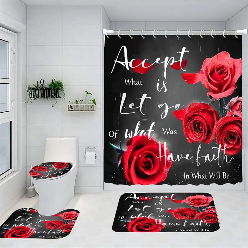 Marble Rules Shower Curtain Sets for Bathroom Decor, 72x72 Inches with Rugs and Accessories, Waterproof Machine Washable Bath Curtain… (Curtain Set-Relax)