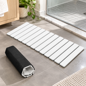 Foldable Stone Bath Mat Diatomaceo31.5 x15.7 White