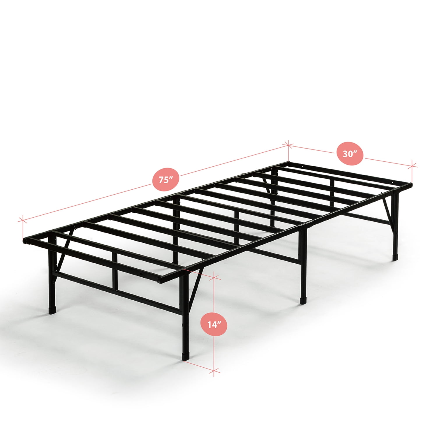 Zinus 14 Smartbase Compack Mattress Foundation Bed Frame Narrow Twin Walmart Com Walmart Com