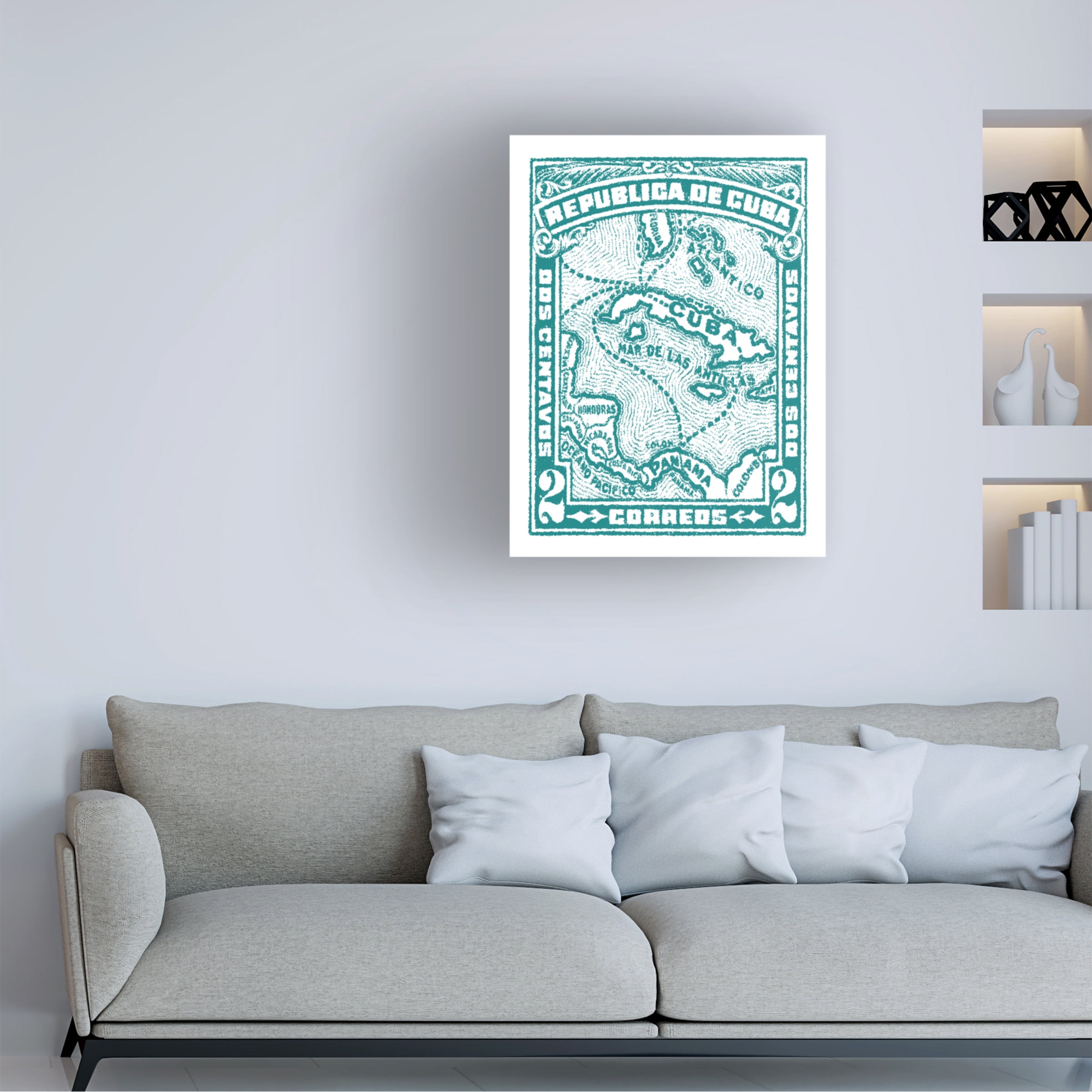 Wild Apple Portfolio 'Cuba Stamp XIII Bright' Canvas Art