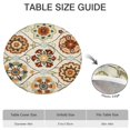 thumbnail image 6 of Large Bloom Floral 44Inch Boho Round Tablecloth with Elastic Hem, Stretchable Table Cover Fits 38"-42" Tables, Spill Resistant Material, 6 of 7