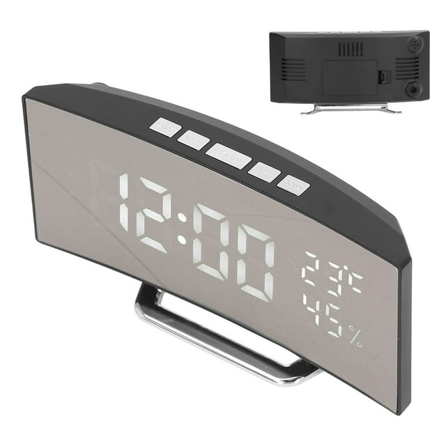 Reloj De Alarma Digital Grande, 3 Niveles De Brillo Moderno Reloj De Pantalla LED Con Repetición, Pantalla De Humedad De Temperatura, Batería USB Para Dormitorios