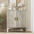 thumbnail image 3 of FANRAL 30" Wide Fluted Sideboard Buffet Cabinet with 2 Doors,Adjustable Shelves,X-Shaped Base Mid Century Modern Storage for Kitchen Living Room Dining Room,Gray Storage Cabinet, 3 of 7