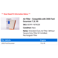 thumbnail image 2 of Air Filter - Compatible with 2000 Ford Excursion 7.3L V8, 2 of 2
