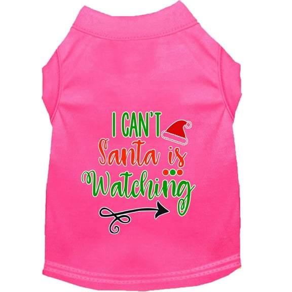 Christmas Pet Dog Cat Shirt Screen Printed, "I Can't, Santa is Watching"