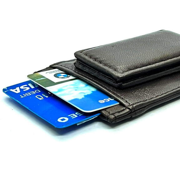 RFID Blocking Leather Slim Men's Magnetic Money Clip ID Card Holder Wallet