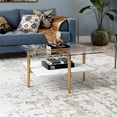 thumbnail image 2 of Pemberly Row Handcrafted Contemporary 32" Gold/White Coffee Table, 2 of 9