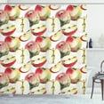 thumbnail image 1 of Ambesonne Fruits Shower Curtain, Apples Food Art Watercolor, 69"Wx84"L, Reseda Green Ivory Red, 1 of 3