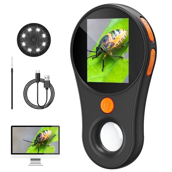Kids Microscope – Digital Pocket Handheld Microscope with Cameras & Autofocus Mini LED Outdoor Microscope for Kids