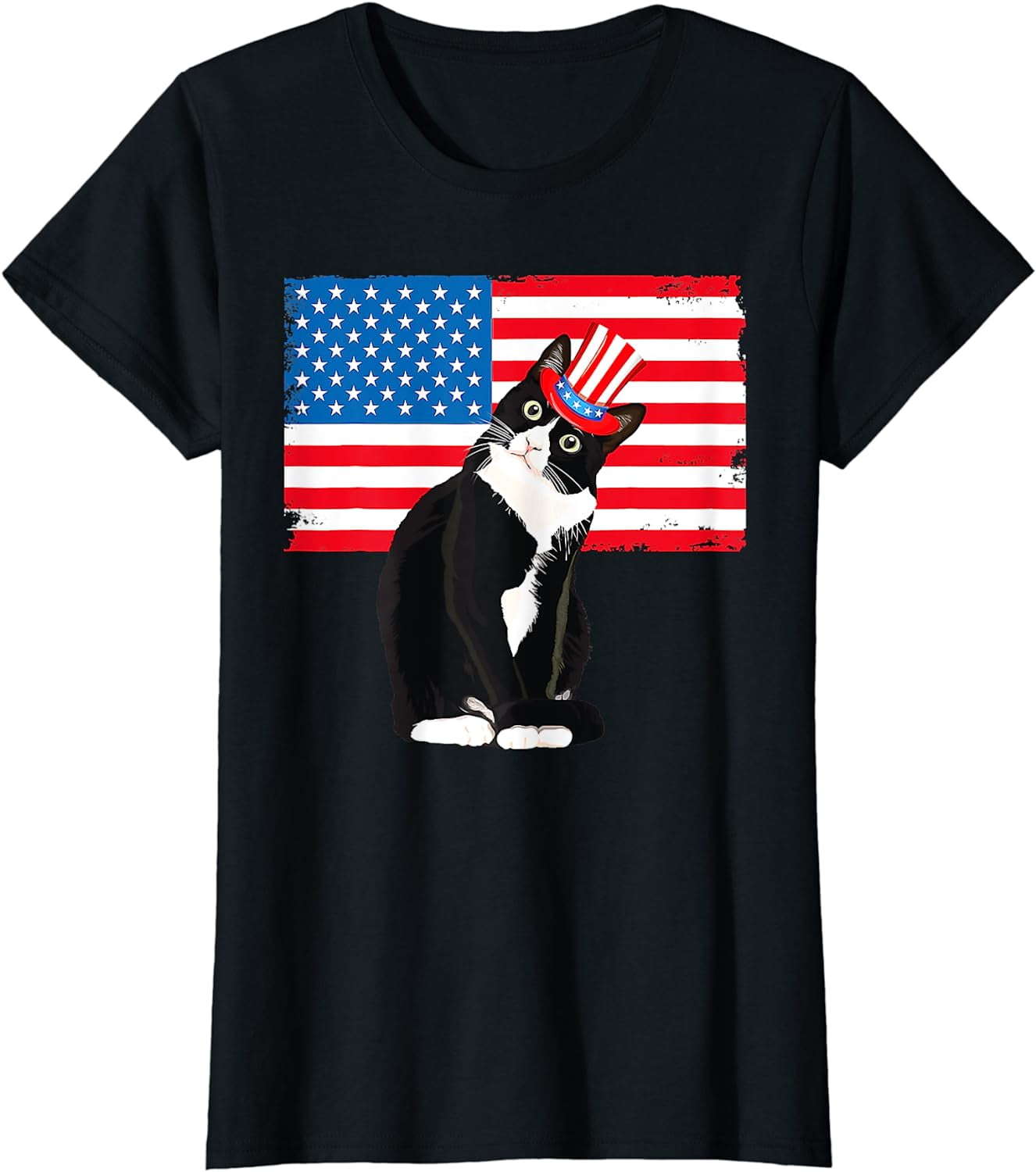 Tuxedo Cat 4th of July Patriotic Tee Gifts Adults Kids TShirt Tshirts