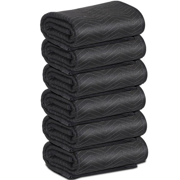 HOWEN 6-Pack Moving Blankets 80x72 Inches, Furniture Protective Ultra Thick Shipping Packing Pads, Heavy Duty Quilted Fabric for Moving and Storage